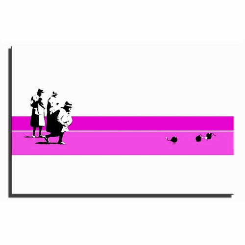 Bowls Banksy Single Canvas Wall Art Picture Print iv - Picture 7 of 11