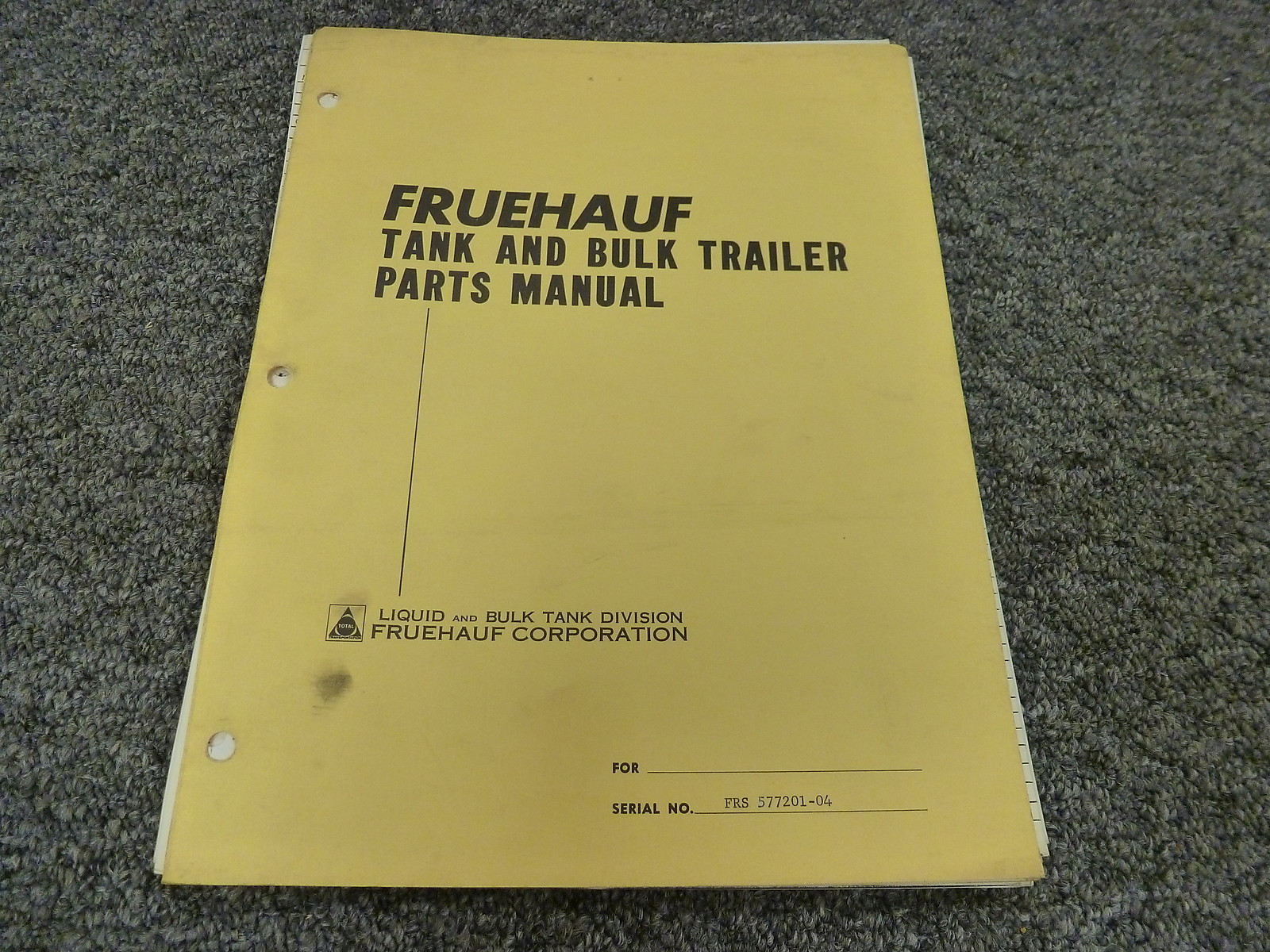 Fruehauf DESM2N20 Tank & Bulk Trailer Parts Catalog Manual Book eBay