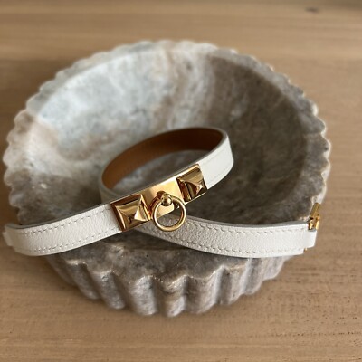 Bracelet Hermès Rivale Double Tour Orange - Comme Neuf Sans Boîte