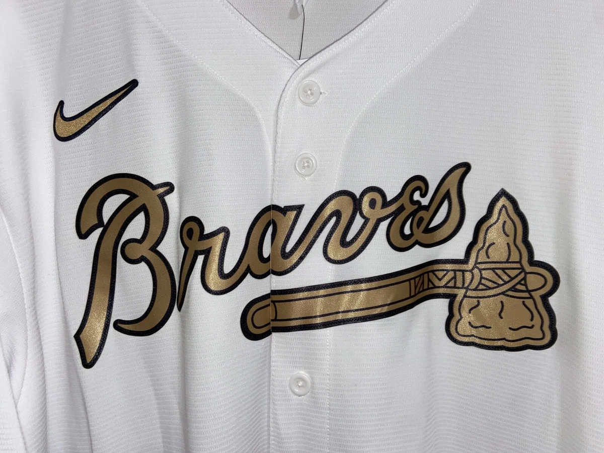 braves white and gold jersey