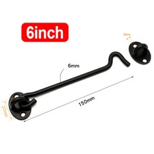 Cabin Hook & Eye Silent Pattern Hook Hold Back Gate or Shed Door Brass or Chrome