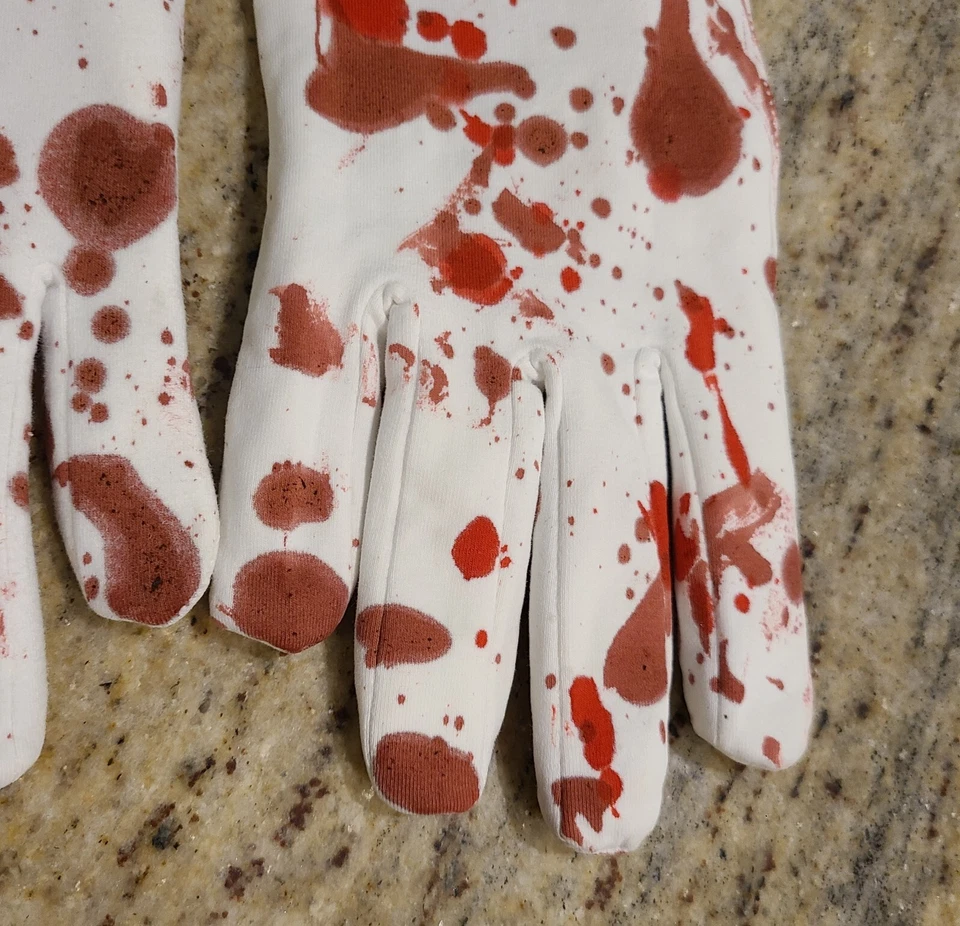 Guantes Disfraz Zombie Terror Sangriento Falsos Formales Largos Elastizados Talla XXL De Colección Foto 3 de 4