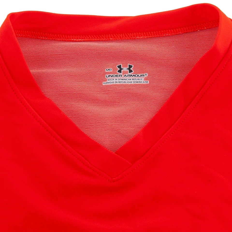 Camisa de compresión Under Armour para niñas mediana con cuello en V - naranja - puede funcionar pequeña/apretada Foto 4 de 4