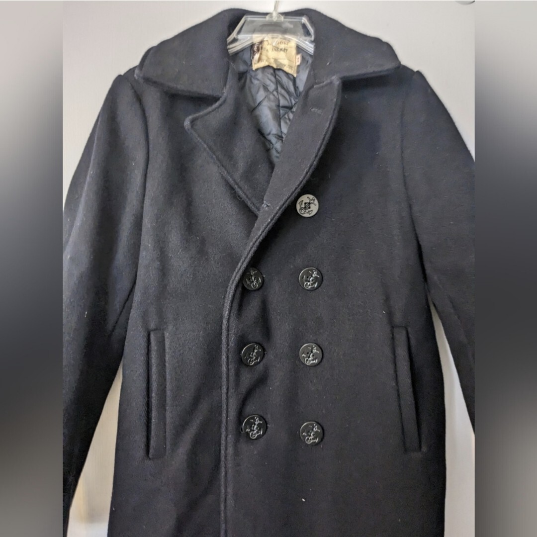 SCHOTT　U.S 740N PEA JACKET　サイズ34 Vintage Schott Black Navy U.S. 740N Pea Jacket Wool Size 34