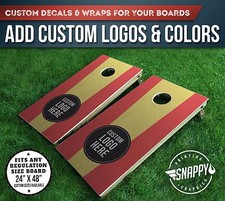 Cornhole Vinyl Decals, Bag Toss Board Wraps, ADD YOUR OWN LOGO  COLORS - Pair