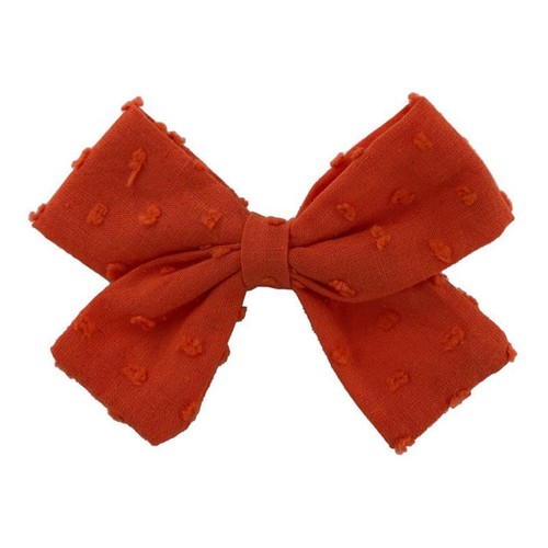 Bubble Jacquard Bow Barrette - Girls Hair Clips Polka Dot Cotton Linen Side Clip - Picture 24 of 28
