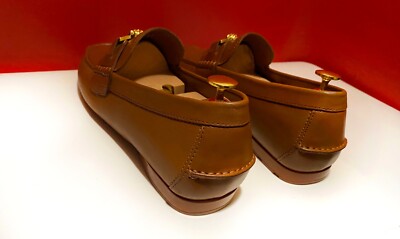 Versus Versace (Vintage) Brown Tan Leather Penny Loafers Shoes Size 8 US. 41 EU Versace - Logo-Embellished Leather Penny Loafers - Brown Versace main image 2