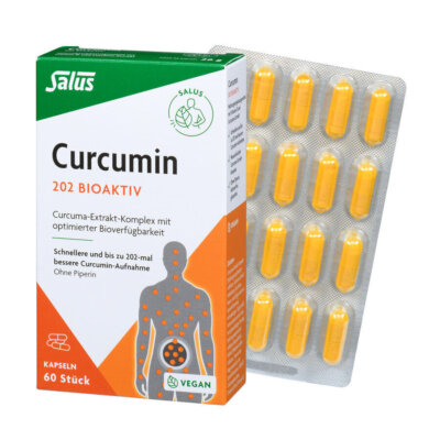 Salus Curcumin 202 Bioaktiv 60 Kapseln - Curcuma-Extrakt-Komplex, Vitamin D3