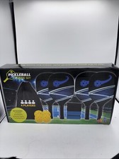 Pickleball Set 4 Wood Pickleball Rackets 4 Pickleball Balls 4 Towels  Carry Bag