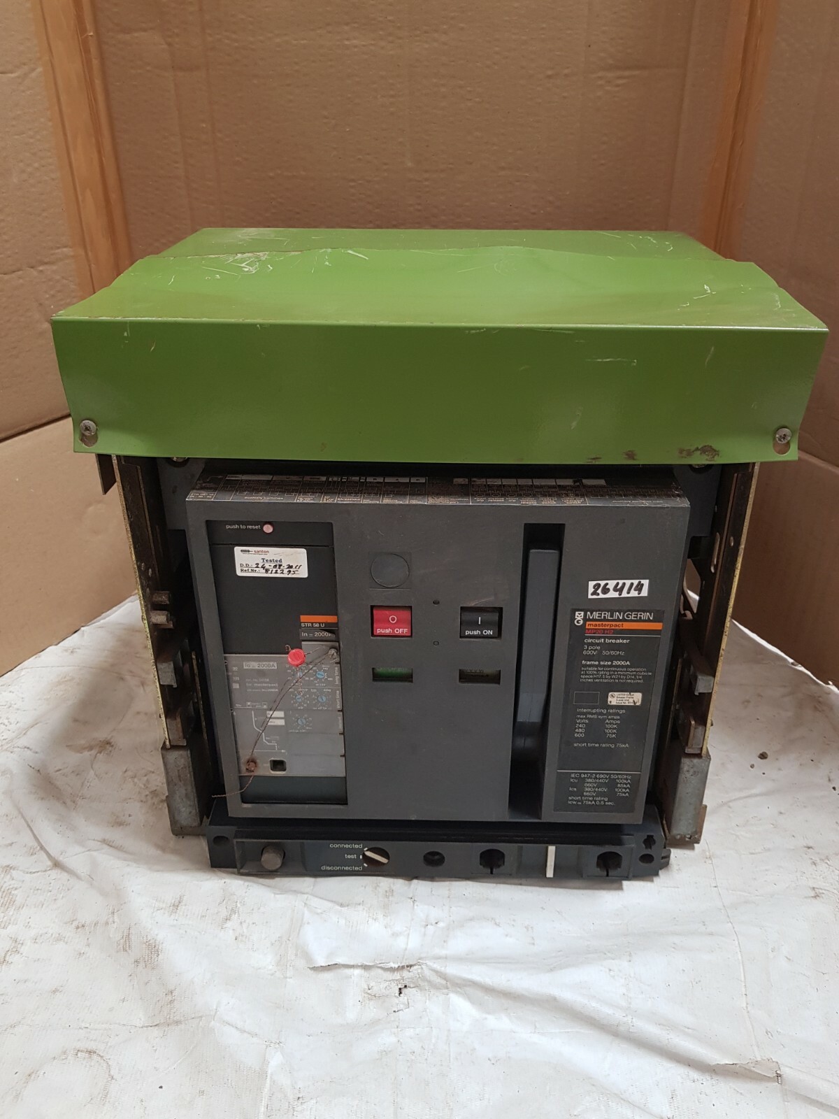 Merlin Gerin MP20 H2 Masterpact Circuit Breaker 2000A 600V 3-Pole 660V ...