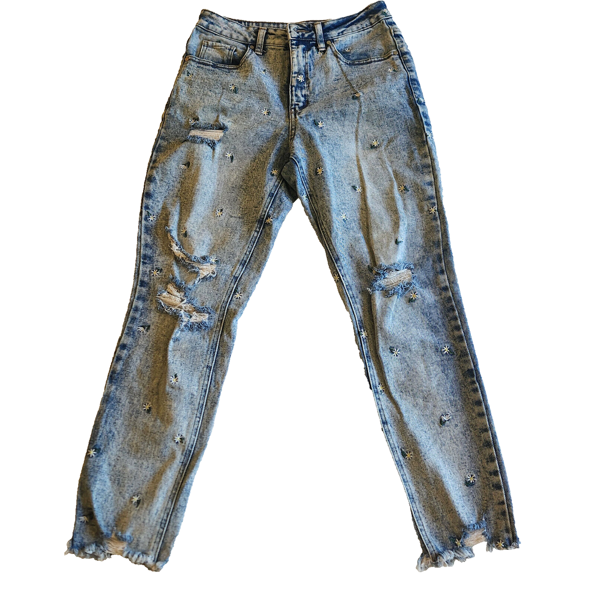 Material Girl Jeans Womens Size Daisy Embroidered Floral