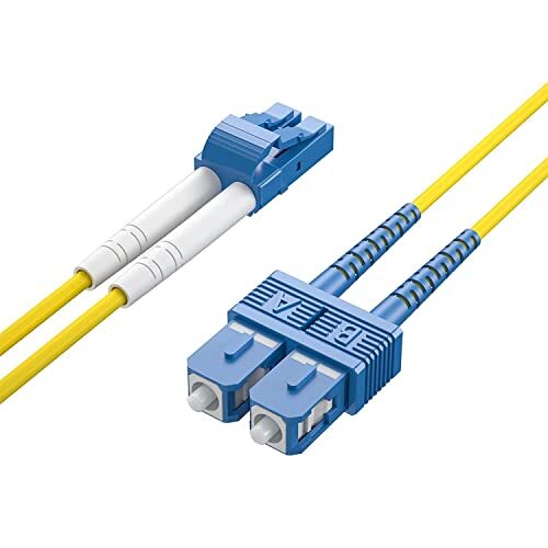 1M OS2 LC to SC Fiber Patch Cable, Single Mode Jumper Duplex, 9/125um, (p8q)