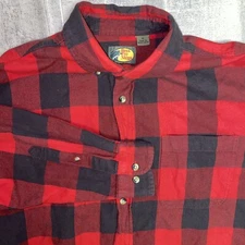 Buffalo Plaid Flannel Shirt Mens XL Red Bass Pro Shop Workwear Outdoor Camp Hunt