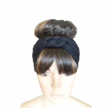 Black Braided Headband. Soft Head Wrap. Handmade Hairband. Hair Wrap.