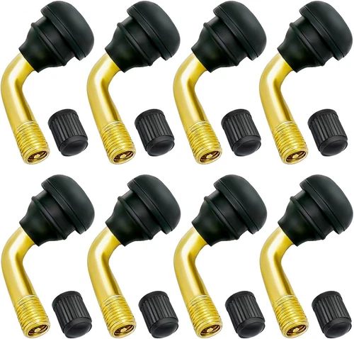 8 Pack PVR70 Tubeless Tire Valve Stem Tire Valve Curved Bent 90 Degree Angled - Picture 1 of 3