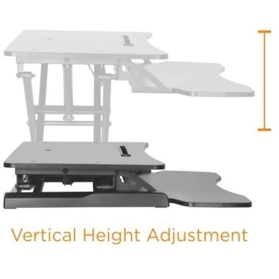 Amer EZRiser30 Height Adjustable Sit/Stand Desk Computer Riser Black eBay