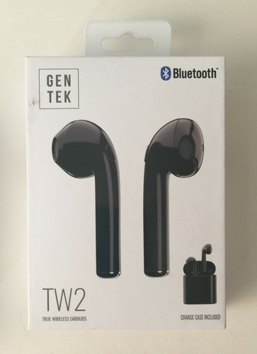 Gentek TW2 Black Bluetooth Wireless Earbuds w/ Charging Case