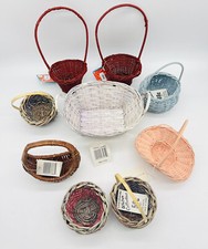 Miniature Vintage Wicker Rattan Woven Baskets Crafters Easter Decor Lot of 9