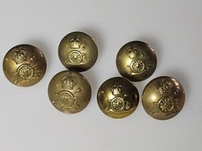 Six  Original Vintage Royal Artillery Brass Buttons