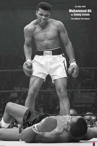 MUHAMMAD ALI PORTRAIT 24x36 poster SONNY LISTON BOXING CHAMP CASSIUS CLAY ICON!!