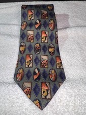 Rare Vintage Picasso MBI geometric Nature Print Tie Made in USA Silk 58"