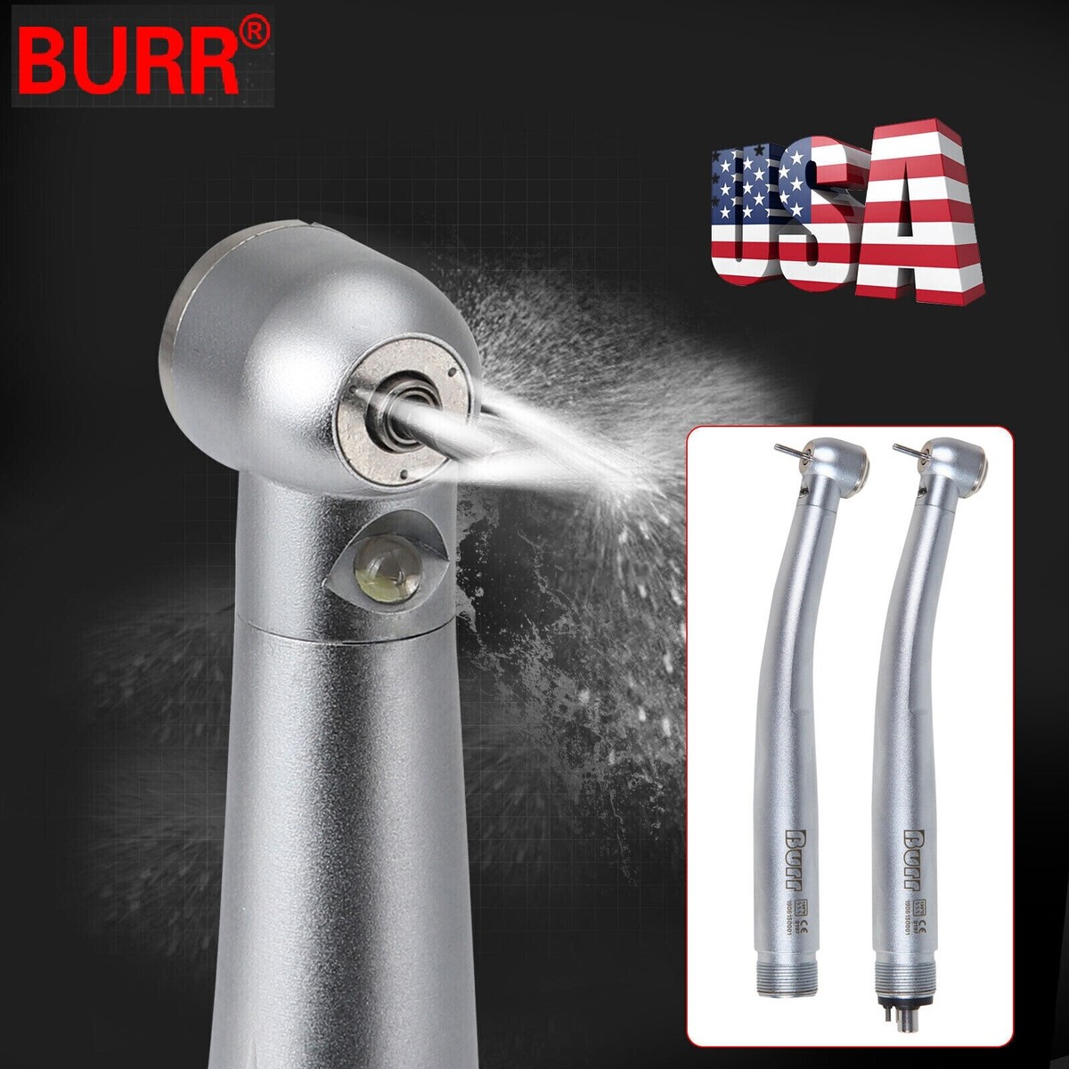 NSK Style Dental LED High Speed Handpiece - Fiber Optic, 4 Hole/2 Hole, CE Certified
