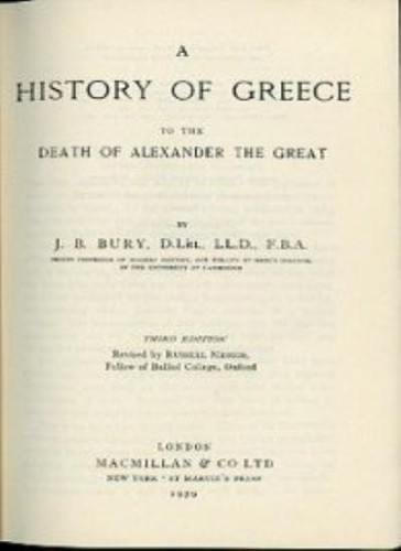 A History of Greece By J. B. Bury,Russell Meiggs. 0333154924 - Foto 1 di 1