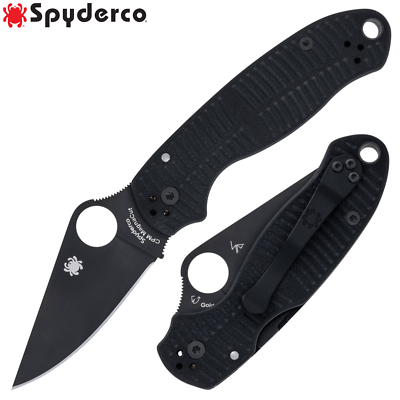 Spyderco Para 3 Salt CPM-MAGNACUT Black DLC Blade G10 Handles