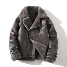 Giacca uomo invernale scamosciata outwear cashmere moto shearling cappotto lana agnello
