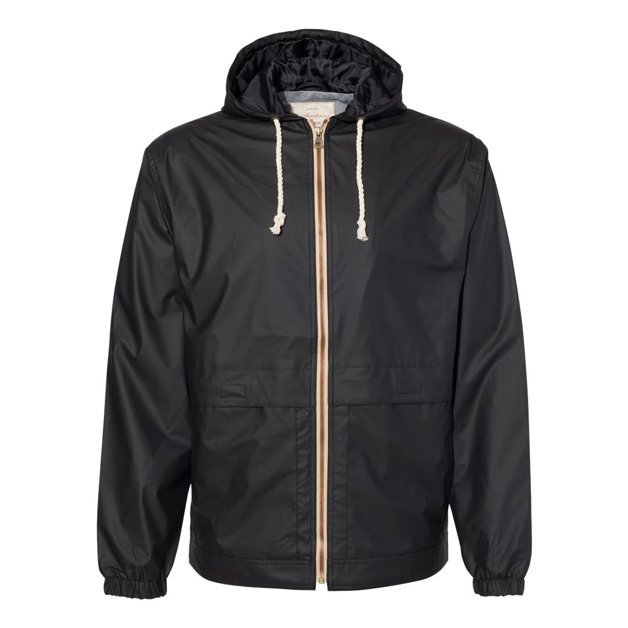 Weatherproof Unisex Vintage Hooded Rain Jacket size Medium black