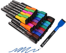 maxtek 24 Count Magnetic Dry Erase Markers, Fine Tip, 12 Colors Whiteboard Marke