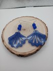 Blue Dangle Earring In Sea Shell Design Handmade — photo 1