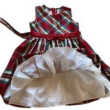 Bonnie Jean Girls' Bonnie Jean Metallic Dress, Red, 12