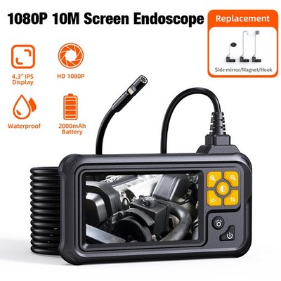 KERUI Endoscope Camera with Lights Dual Lens Borescope 32.8FT Cable 4.3'' Screen