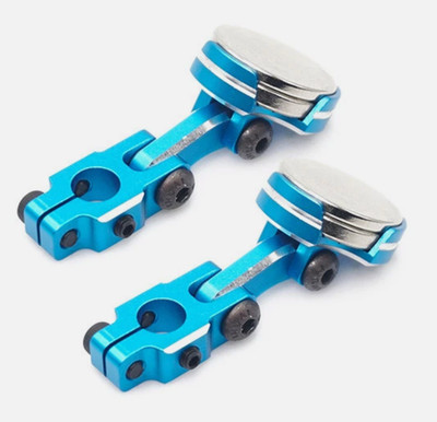Yeah Racing YA-0531BU Alaun CNC magnetisches unsichtbares Karosserie-Montagesystem (2) blau