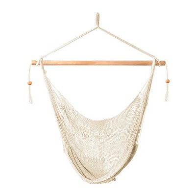 Bliss Hammocks Tahiti Rope Hammock Chair with Spreader Bar and Hardware, Natural