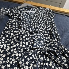 Blue Vanilla Women’s Dress Size 12 Wrap Over Blue Floral