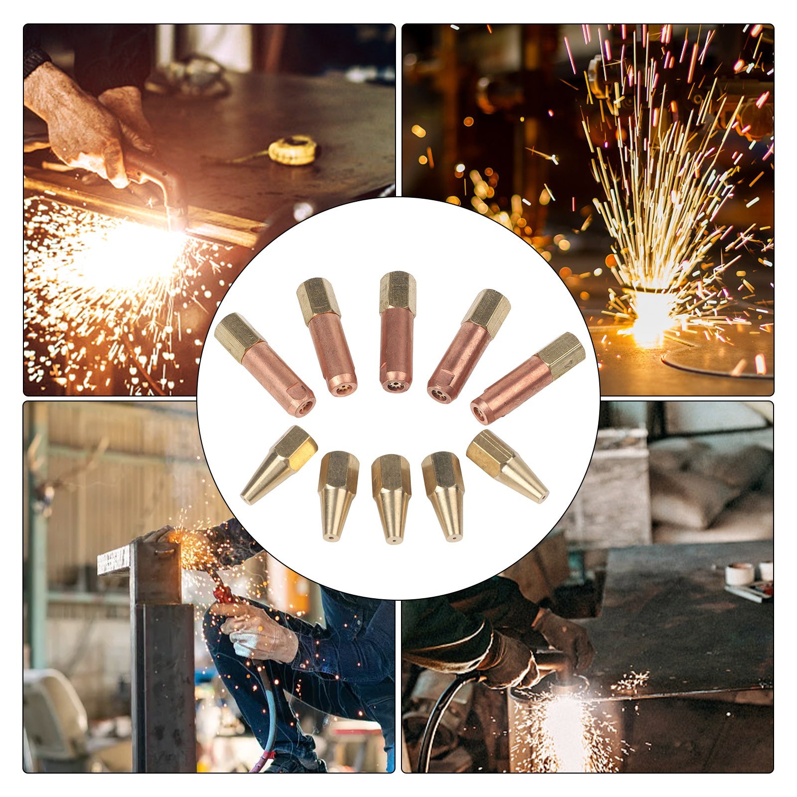 10 Pcs Welding Nozzle for Oxy Acetylene Torch H012 Multi Flame Heating ...