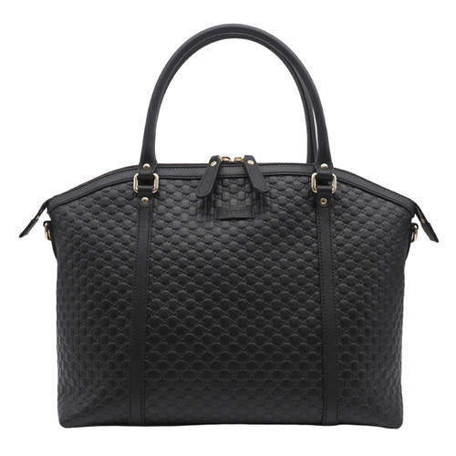 Gucci i 2way bag 449657 micro issima handbag shoulder tote black r18_0702