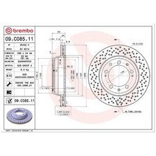 2x Brembo Scheibenbremse hinten 99335204102 26059424