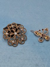 Vintage Gold-tone Filigree Hair Comb Butterfly Shape Barrette
