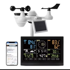 7-in-1 Wi-Fi Weather Station 7.5 in Color Display Wireless Outdoor Sensor