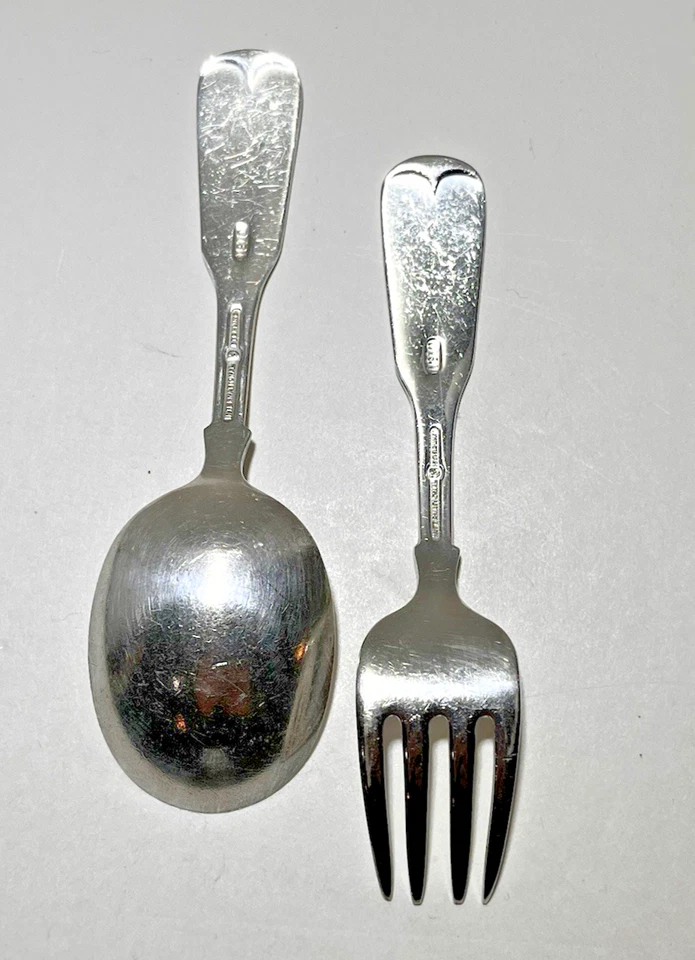 International 1810 Sterling Silver Baby Spoon/Fork Set 37.4 Gr. W/Mono C-1930's - Image 2 of 4