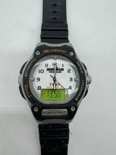 RARE VINTAGE 1990's TIMEX IRONMAN TRIATHLON INDIGLO ANA-DIGI WATCH NEW BATTERY