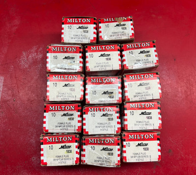 14 PACK Milton 1838 3/8'' FNPT H Style Plug Boxes of 10