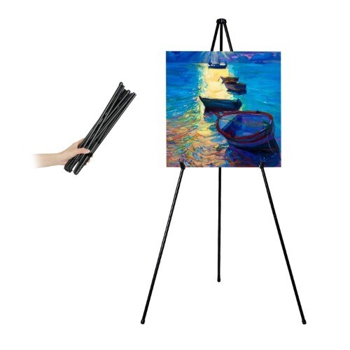 Poster Easel 168 Cm Schwarz Metall Verstellbar KüNstler Staffelei Boden...-image