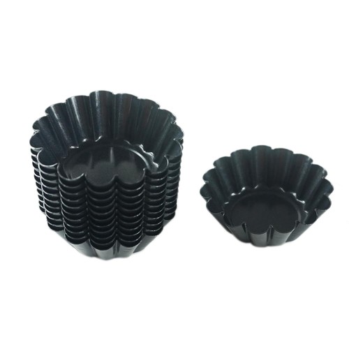 12 Packs Egg Tart Molds, Mini Carbon Steel 2.6 Inch Egg Tart Pans, Non-stick ...