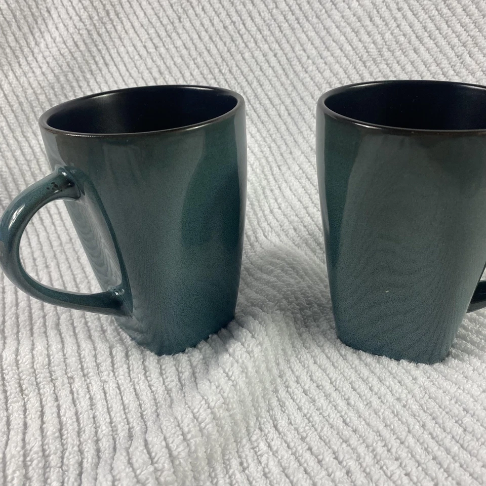 Gibson Elite керамики кофейные кружки комплект из 2 зеленый черный интерьер высокий сужающийся - Изображение 3 из 4