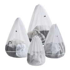Mesh Laundry Bags, Pack of 4 Durable Drawstring Laundry Washing Bags for Deli...