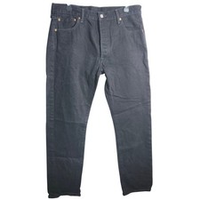 Levis 501 Original Fit Mens Black Denim Jeans Straight Leg Button Fly 36x32 VTG